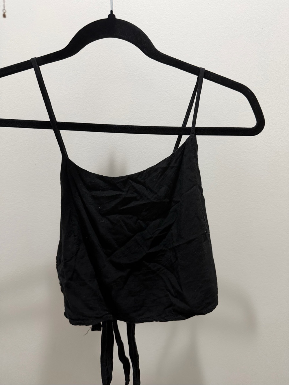 Brandy Melville Black Tie-Back Cropped Tank